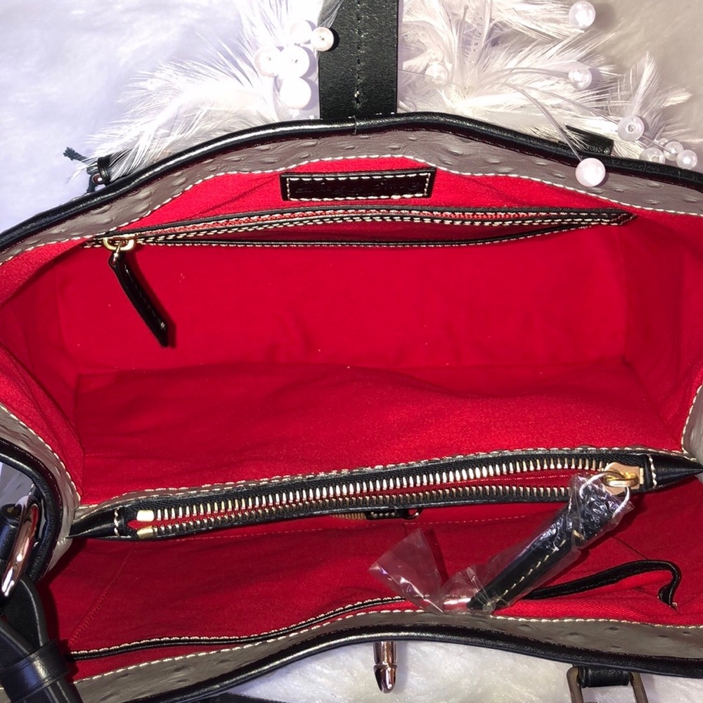 🖤New Dooney & Bourke 🖤Perry Ostrich Satchel Grey - Picture 3 of 6